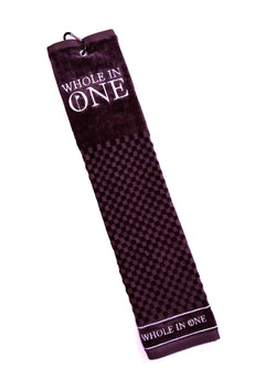 Whole in One merlot golf towel